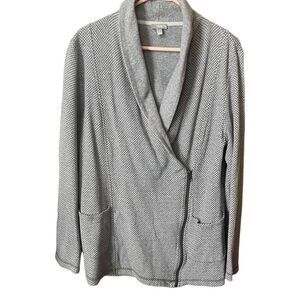 T by Talbots size L sweatshirt cardigan side zipper. Causal Neutral.